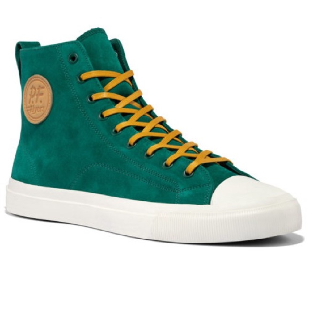 P.F. Flyers Green Suede Unisex Hi Top Sneakers